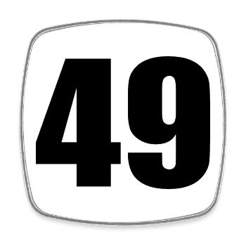 49.Geburtstag 49 Jahre Jubiläum 49 Jahre Zahl 49 - Viereckiger Kühlschrankmagnet - Weiß - Vorne