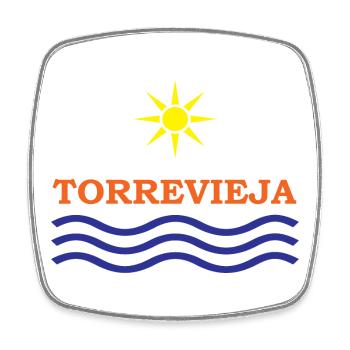 Sonne und Wellen Torrevieja Design - Viereckiger Kühlschrankmagnet - Weiß - Vorne