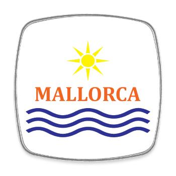 Sun and Waves Mallorca Motif - Square fridge magnet - white - Front
