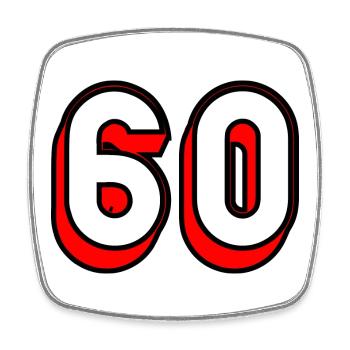 60. 60 ANS. 60e ANNIVERSAIRE. ANNIVERSAIRE 60 ANS. - Magnet carré - blanc - Devant