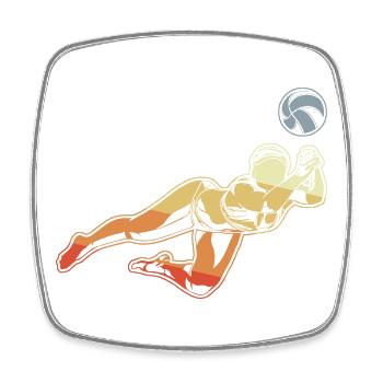 Volley-ball de plage Femme - Magnet carré - blanc - Devant