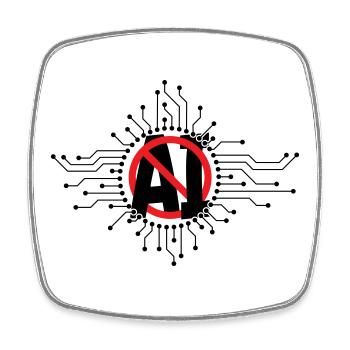 Stopp, verwenden Sie keine künstliche Intelligenz, keine KI. - Viereckiger Kühlschrankmagnet - Weiß - Vorne