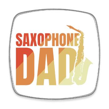 Saxophone Dad - Square fridge magnet - white - Front