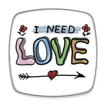 Love - Square fridge magnet - white - Front