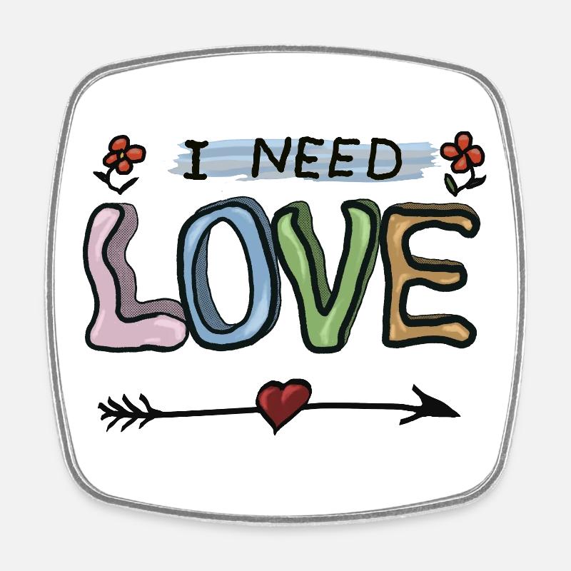 Love - Square fridge magnet - white