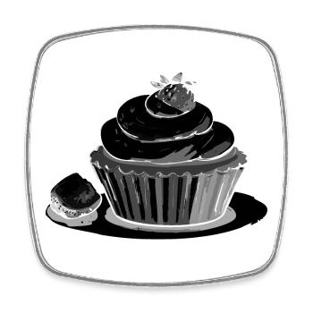 Cupcake Strawberry - Viereckiger Kühlschrankmagnet - Weiß - Vorne
