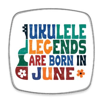 Ukulele Legends are born in June - Viereckiger Kühlschrankmagnet - Weiß - Vorne