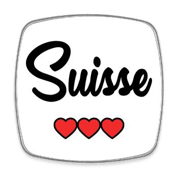 SUISSE - Magnet carré - blanc - Devant