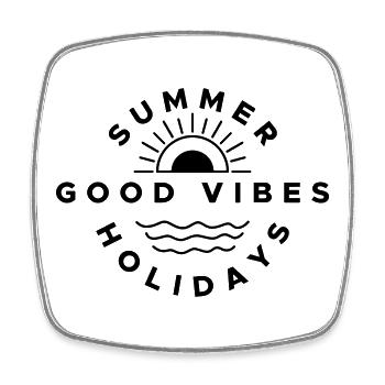 Good Summer Holidays Vibes - Square fridge magnet - white - Front