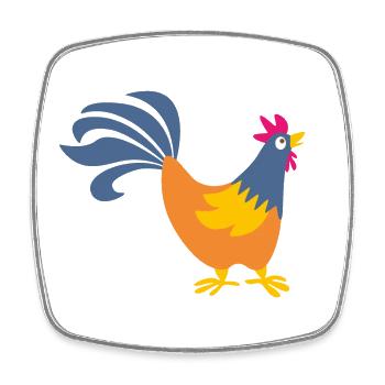 rooster rooster easter farm poultry animals egg - Square fridge magnet - white - Front