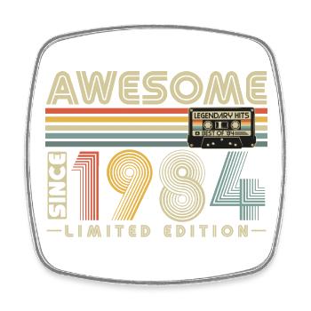 Great Since 1984 Vintage Birthday Retro - Square fridge magnet - white - Front