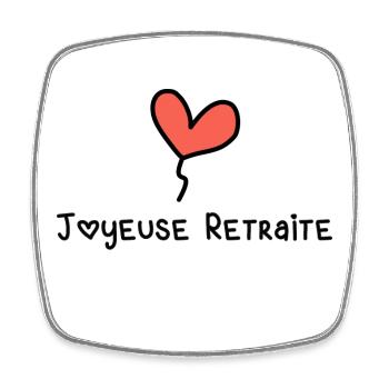 RETRAITE. RETRAITE. RETRAITEE. SENIOR. MAMIE. PAPY - Magnet carré - blanc - Devant