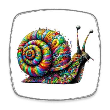Snail - Square fridge magnet - white - Front