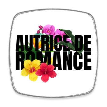 Author of Romance Flowers - Square fridge magnet - white - Front