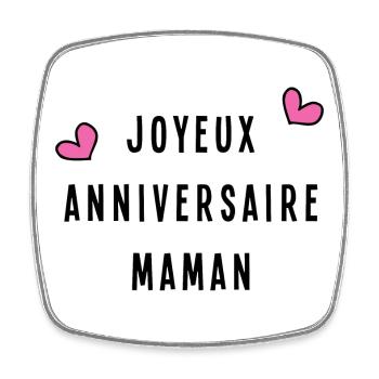 JOYEUX ANNIVERSAIRE. HAPPY BIRTHDAY. ANNIVERSAIRE. - Magnet carré - blanc - Devant