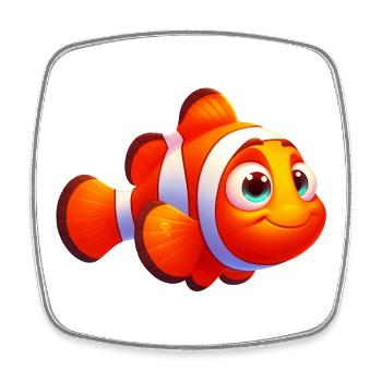 Clownfish - Square fridge magnet - white - Front