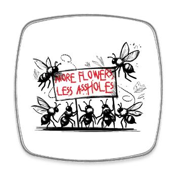 Sauvez les abeilles Nature Dicton Illustration Fleurs - Magnet carré - blanc - Devant