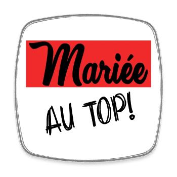 EVJF. MARIEE. TEAM. TEAM MARIEE. FUTURE MARIEE - Magnet carré - blanc - Devant