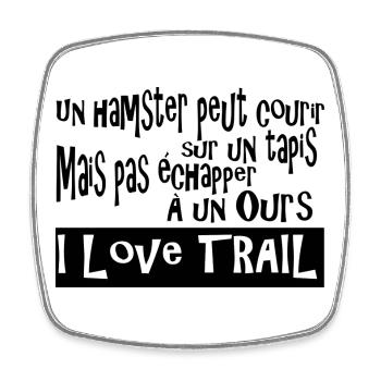 Trail Ours Hamster - Magnet carré - blanc - Devant