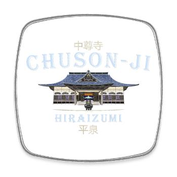 Japon Chuson-ji, temple bouddhiste, Hiraizumi - Magnet carré - blanc - Devant