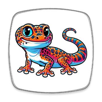 Gecko - Square fridge magnet - white - Front