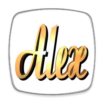 alex2 - Square fridge magnet - white - Front