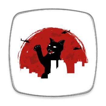 Monsterkatze - Viereckiger Kühlschrankmagnet - Weiß - Vorne