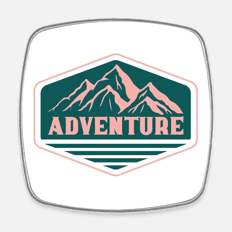 Aventure - Magnet carré - blanc
