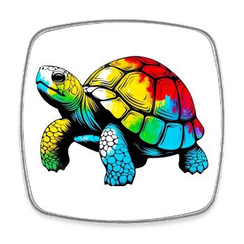 Tortue - Magnet carré - blanc - Devant