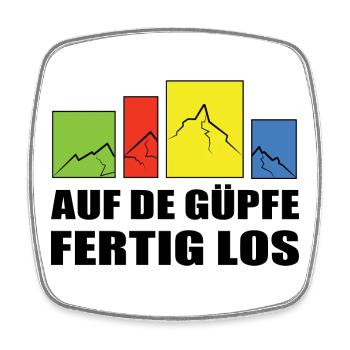 sur le Güpfe, prêts, allez sur les sommets, prêts, partez - Magnet carré - blanc - Devant
