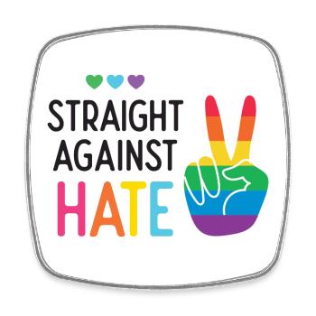 LGBT Pride Month - Direkt gegen Hass - Viereckiger Kühlschrankmagnet - Weiß - Vorne