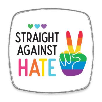 LGBT Pride Month - Direkt gegen Hass - Viereckiger Kühlschrankmagnet - Weiß - Vorne