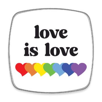 LGBT Pride Month - Love is Love - Square fridge magnet - white - Front