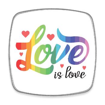 LGBT Pride Month - Liebe ist Liebe - Viereckiger Kühlschrankmagnet - Weiß - Vorne
