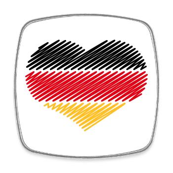 Heart Black Red Gold (Germany Flag Sketch) - Square fridge magnet - white - Front