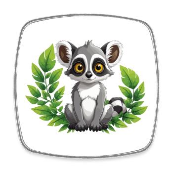 Lemur in the countryside - Square fridge magnet - white - Front
