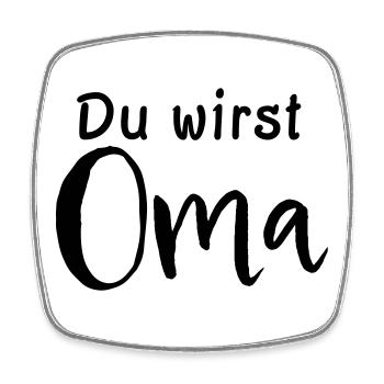 Du wirst Oma - Viereckiger Kühlschrankmagnet - Weiß - Vorne