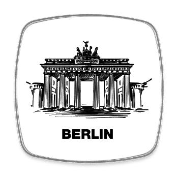 Berlin - Brandenburg Gate - Square fridge magnet - white - Front