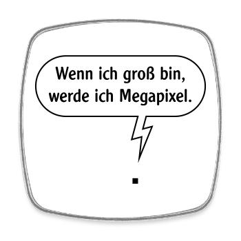 Wenn Ich Groß Bin, Werde Ich Megapixel. B Outline - Viereckiger Kühlschrankmagnet - Weiß - Vorne