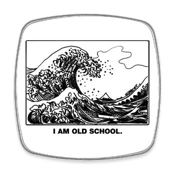 Old School Wave - Viereckiger Kühlschrankmagnet - Weiß - Vorne