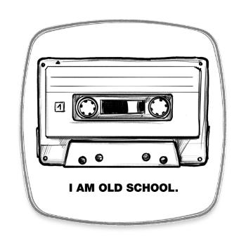 I AM OLD SCHOOL Tape - Viereckiger Kühlschrankmagnet - Weiß - Vorne