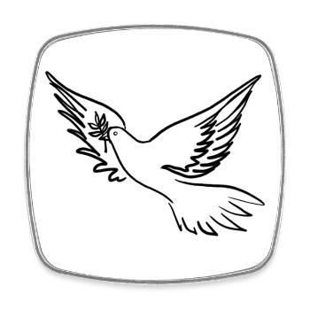 Dove of Peace / Pace / Peace - Square fridge magnet - white - Front