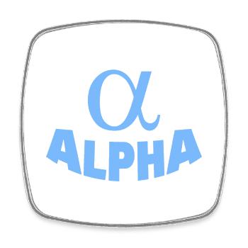 ALPHA - Viereckiger Kühlschrankmagnet - Weiß - Vorne