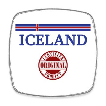 Drapeau de l’Islande, fierté islandaise - Magnet carré - blanc - Devant