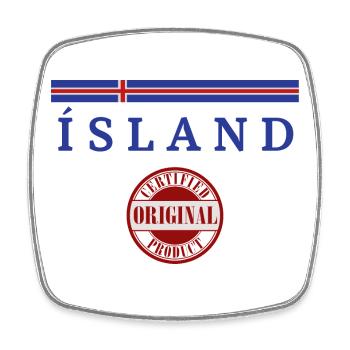 Drapeau de l’Islande, fierté islandaise - Magnet carré - blanc - Devant
