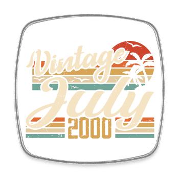 Juli 2000 Geschenk, 24-jähriges Jubiläum Juli 2000 - Viereckiger Kühlschrankmagnet - Weiß - Vorne