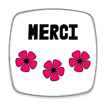MERCI. MAÎTRESSE. MAÎTRE. MERCI MAÎTRESSE - Magnet carré - blanc - Devant
