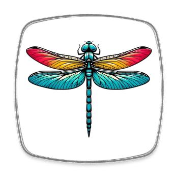 Dragonfly - Square fridge magnet - white - Front