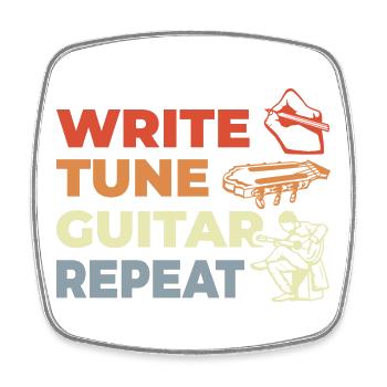 Citation du guitariste - Magnet carré - blanc - Devant