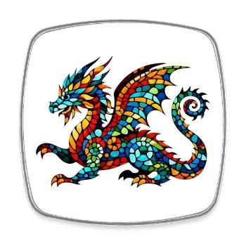 Dragon - Square fridge magnet - white - Front